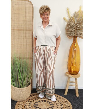 Wide leg pantalon "Jungle" beige/camel