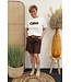 T-shirt "Ciao Badstof" wit/bruin