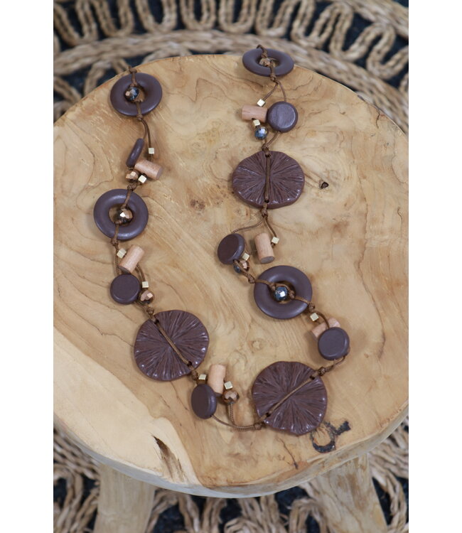 May Gem Ketting "Boho" hout