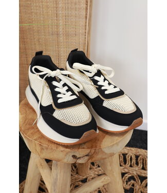 Sneaker "Cato" zwart/beige