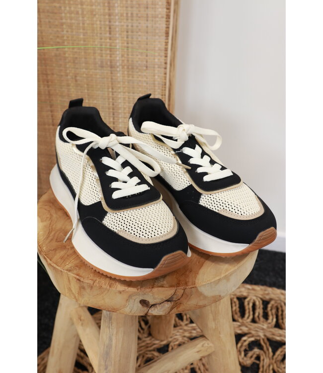 Sneaker "Cato" zwart/beige