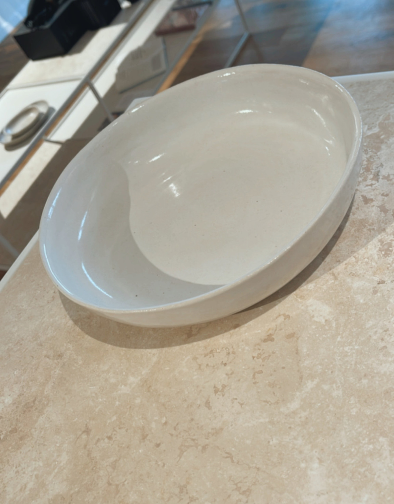 Atelier V Schaal Plat Beige Glans - 20 cm