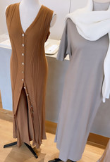 Re/Born Vittoria Knit Dress Camel