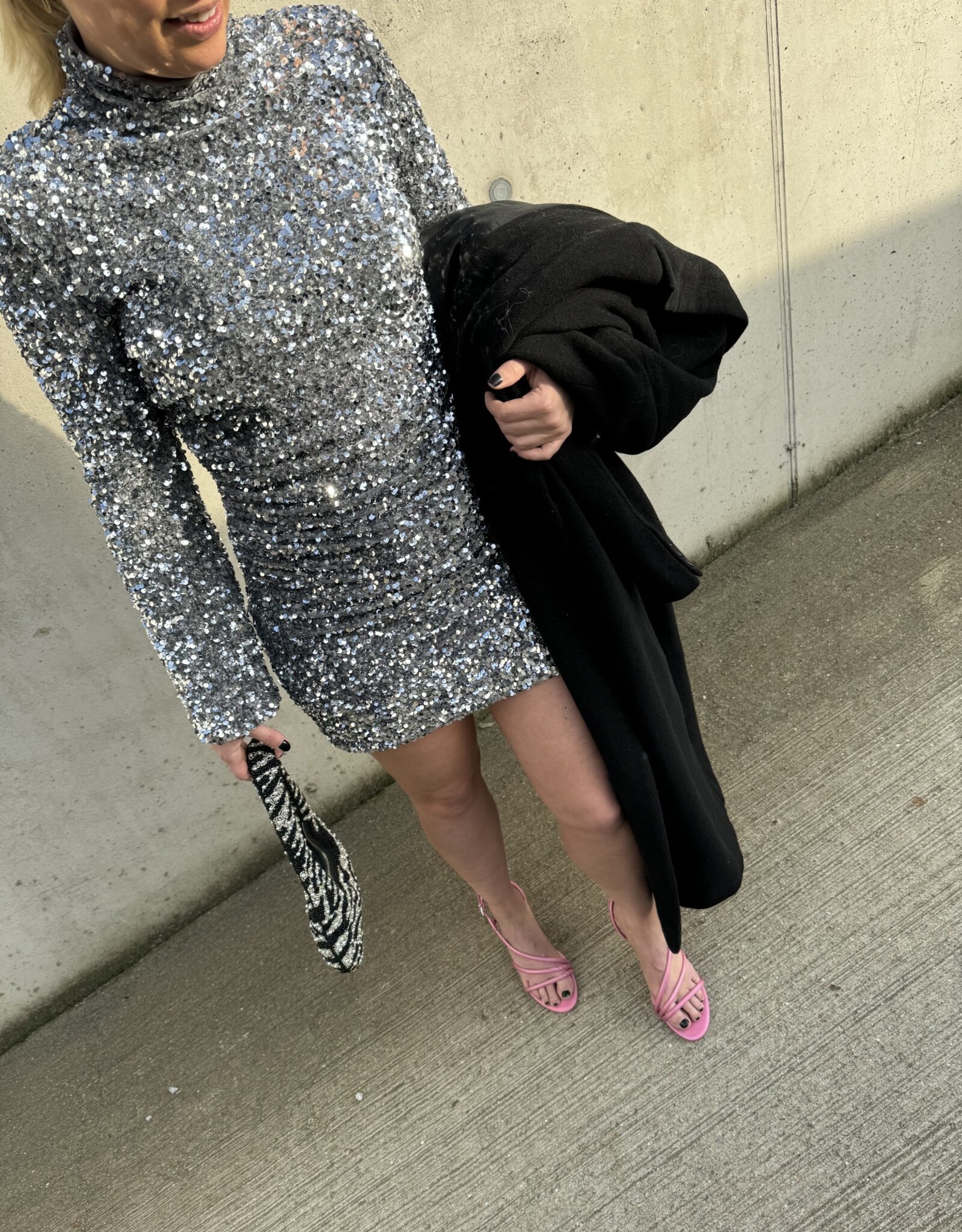 Second Female Shimmer Dress Silver