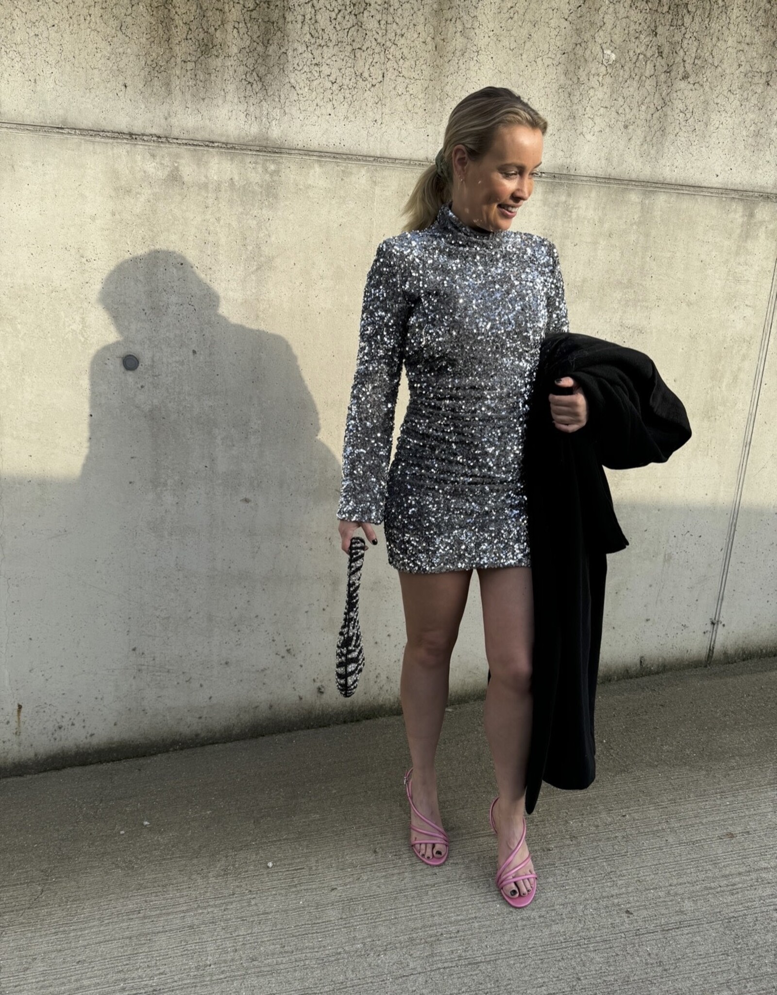 Second Female Shimmer Dress Silver