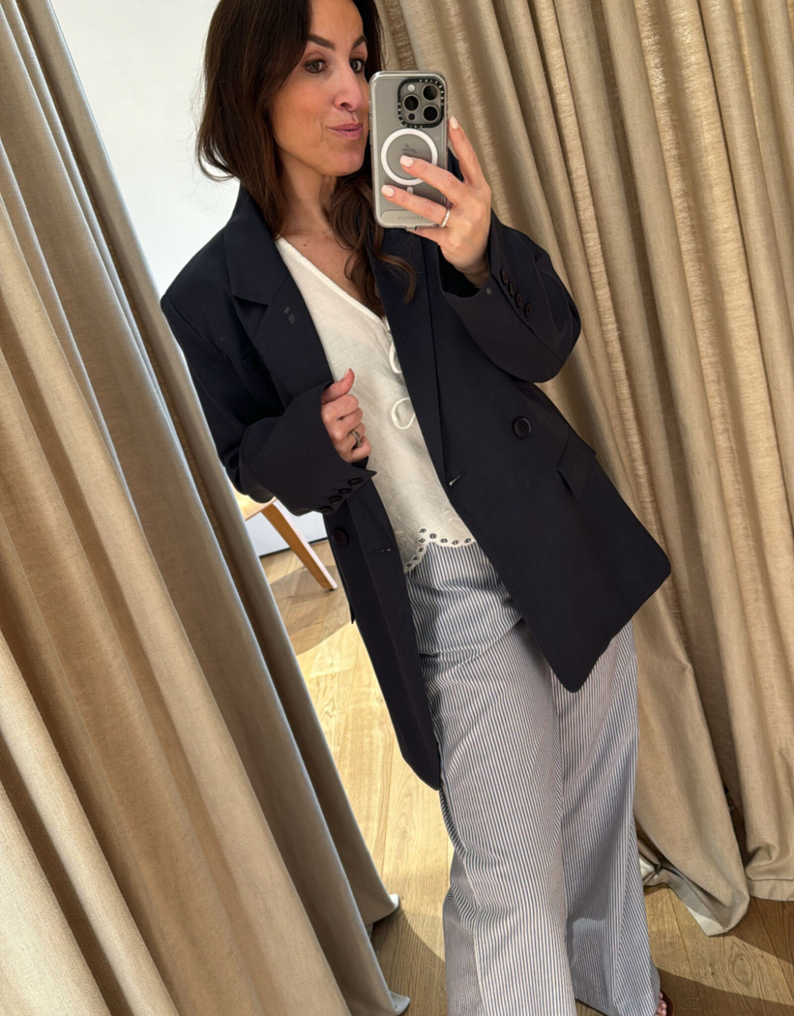 Gestuz Liza Linen Blazer Navy