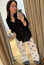 La Rouge Grace Pants White Black Print