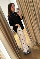 La Rouge Grace Pants White Black Print
