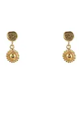 Betty Bogaers Flat Coin Flower Stud Earring per stuk