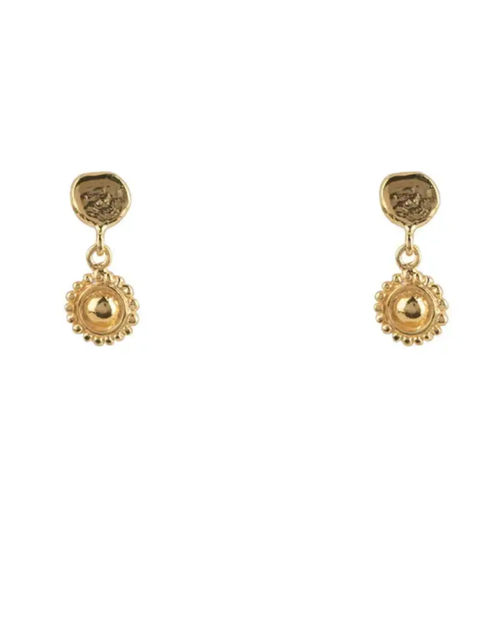 Betty Bogaers Flat Coin Flower Stud Earring per stuk