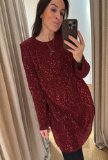 Stine Goya Short Dress Sequins Jersey Red