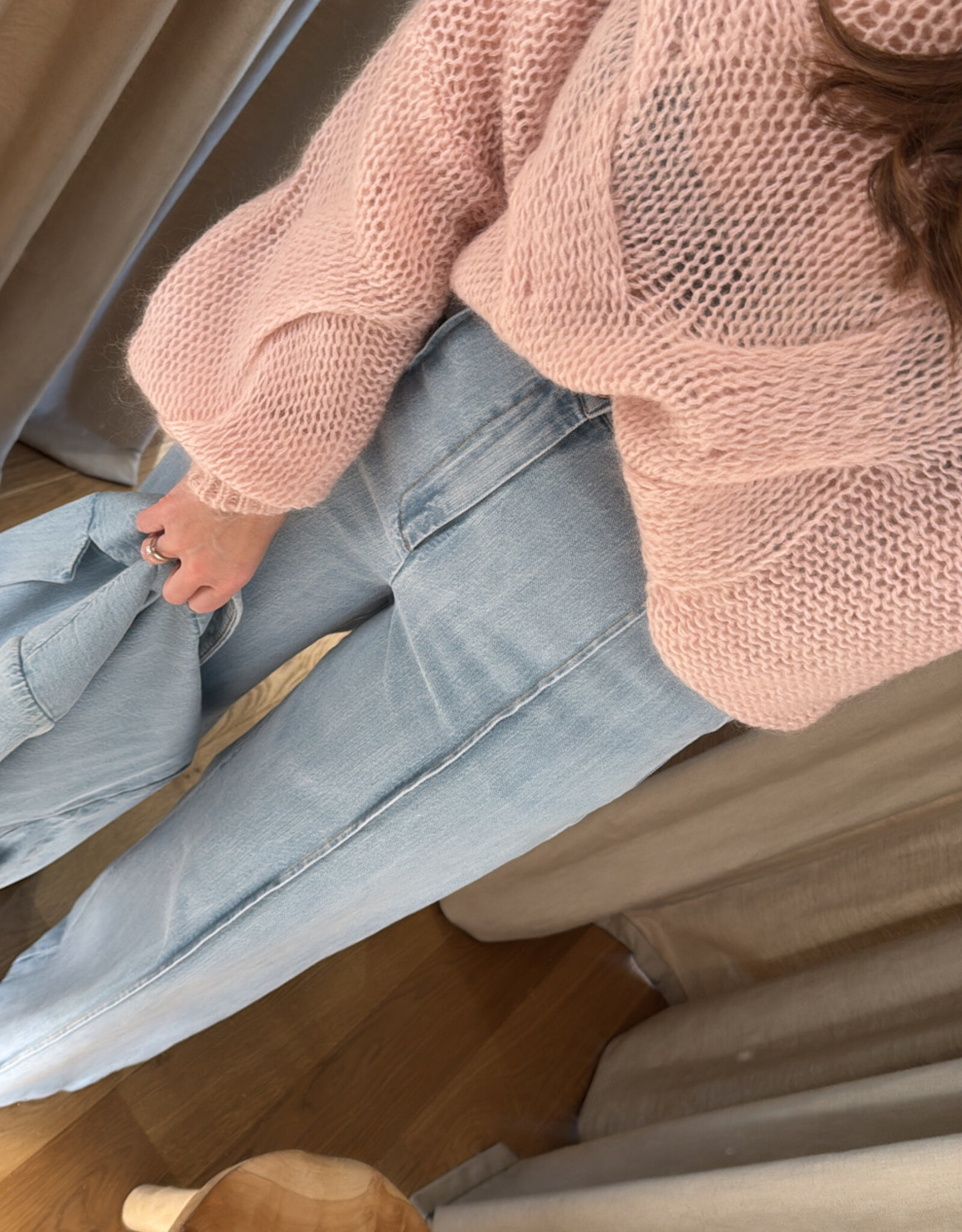 Gestuz Vella Wide Pants Light Blue Washed