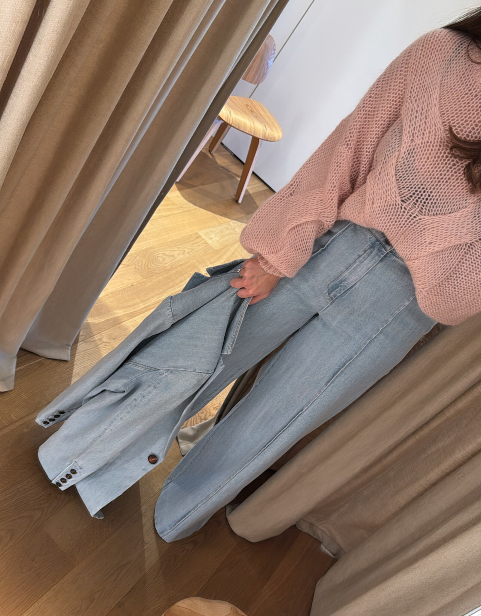 Gestuz Vella Wide Pants Light Blue Washed