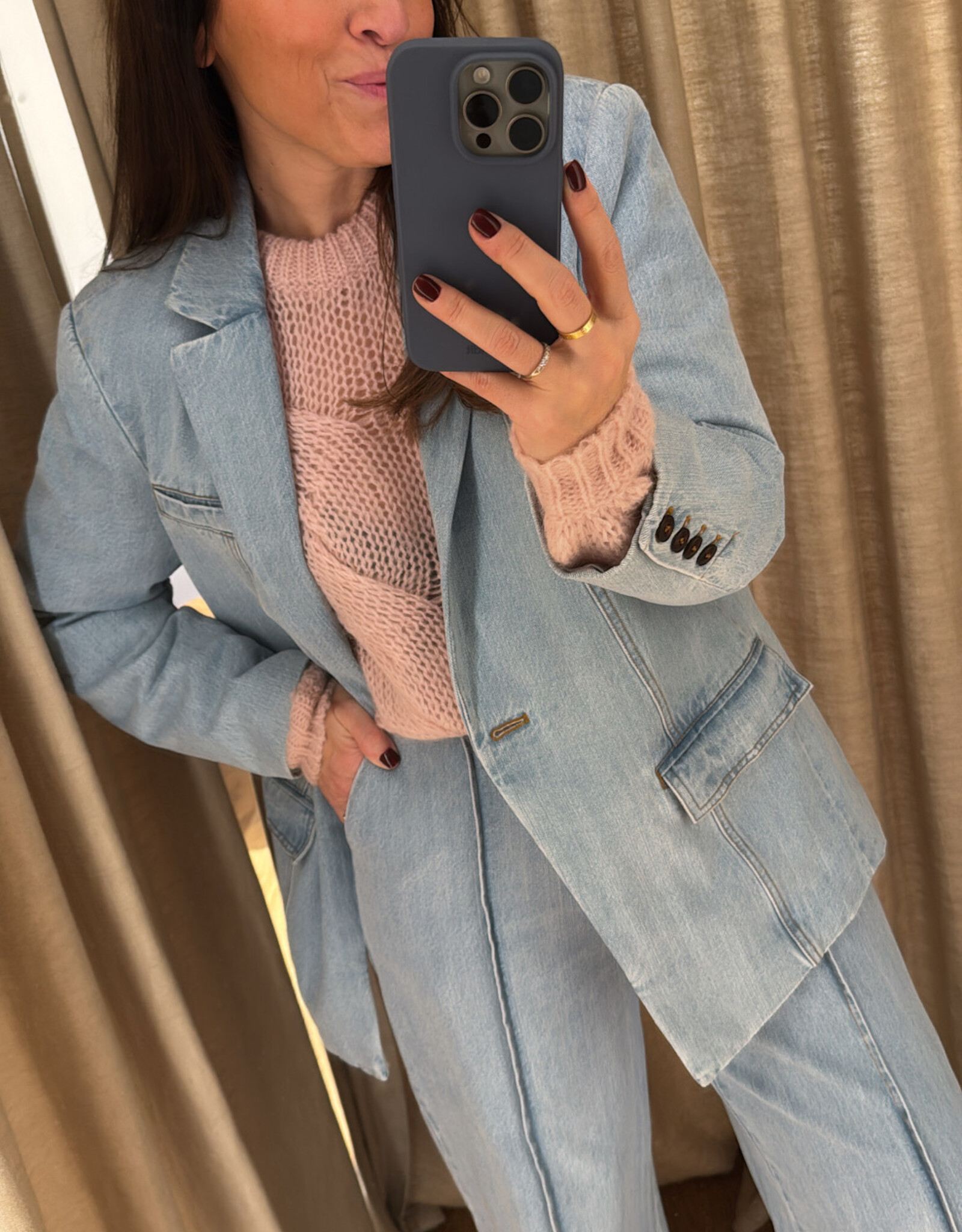 Gestuz Vella Blazer Light Blue Washed
