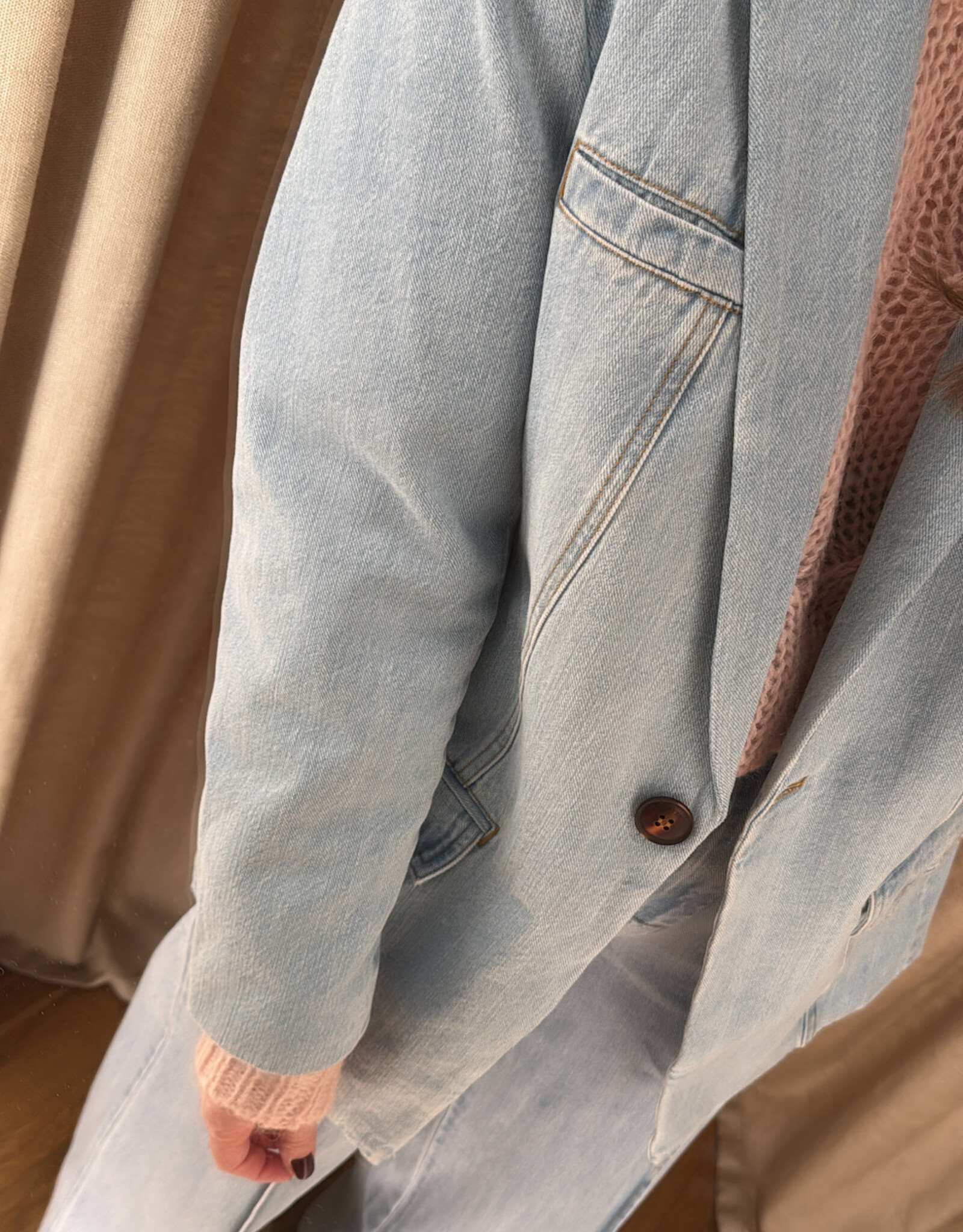 Gestuz Vella Blazer Light Blue Washed