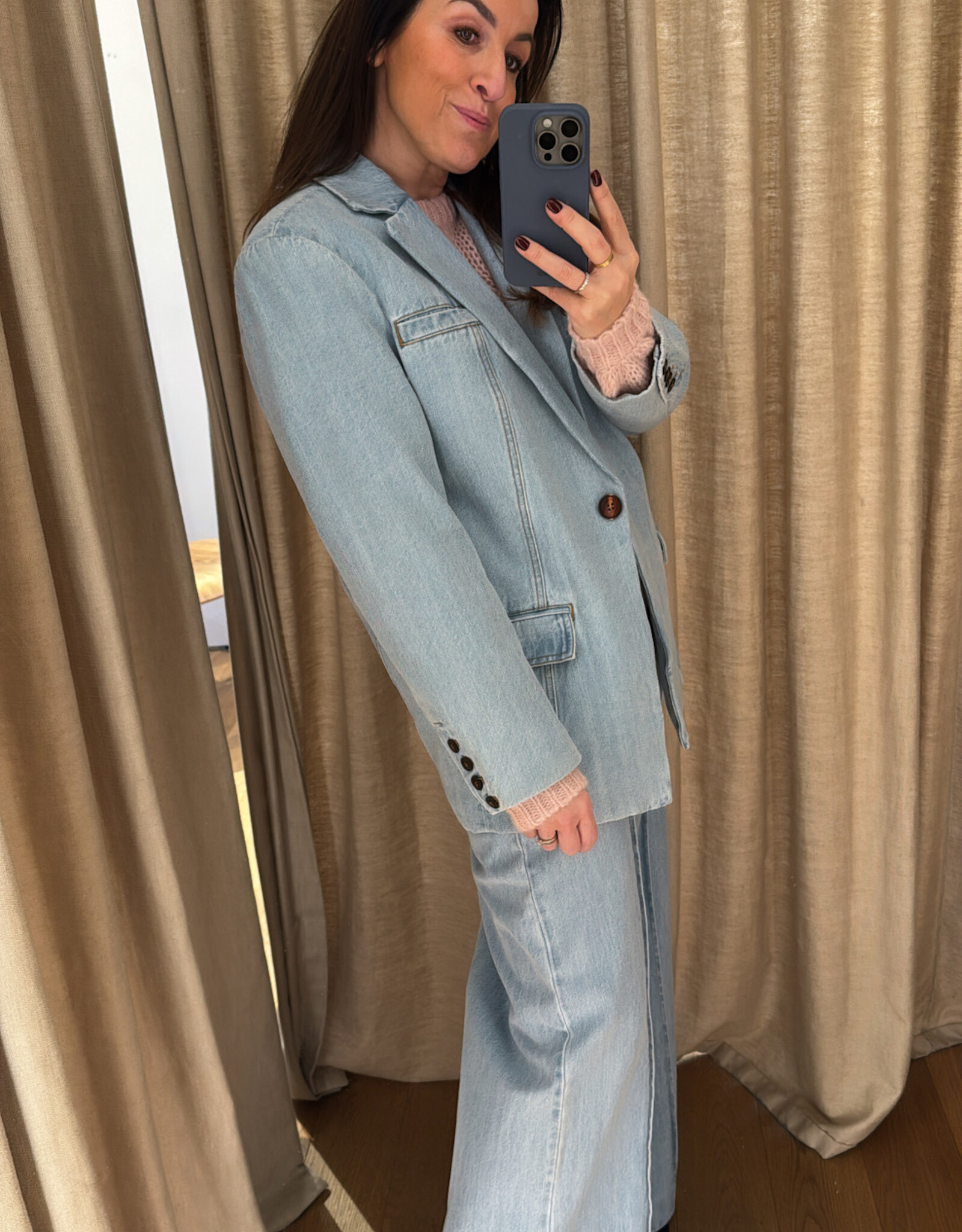 Gestuz Vella Blazer Light Blue Washed