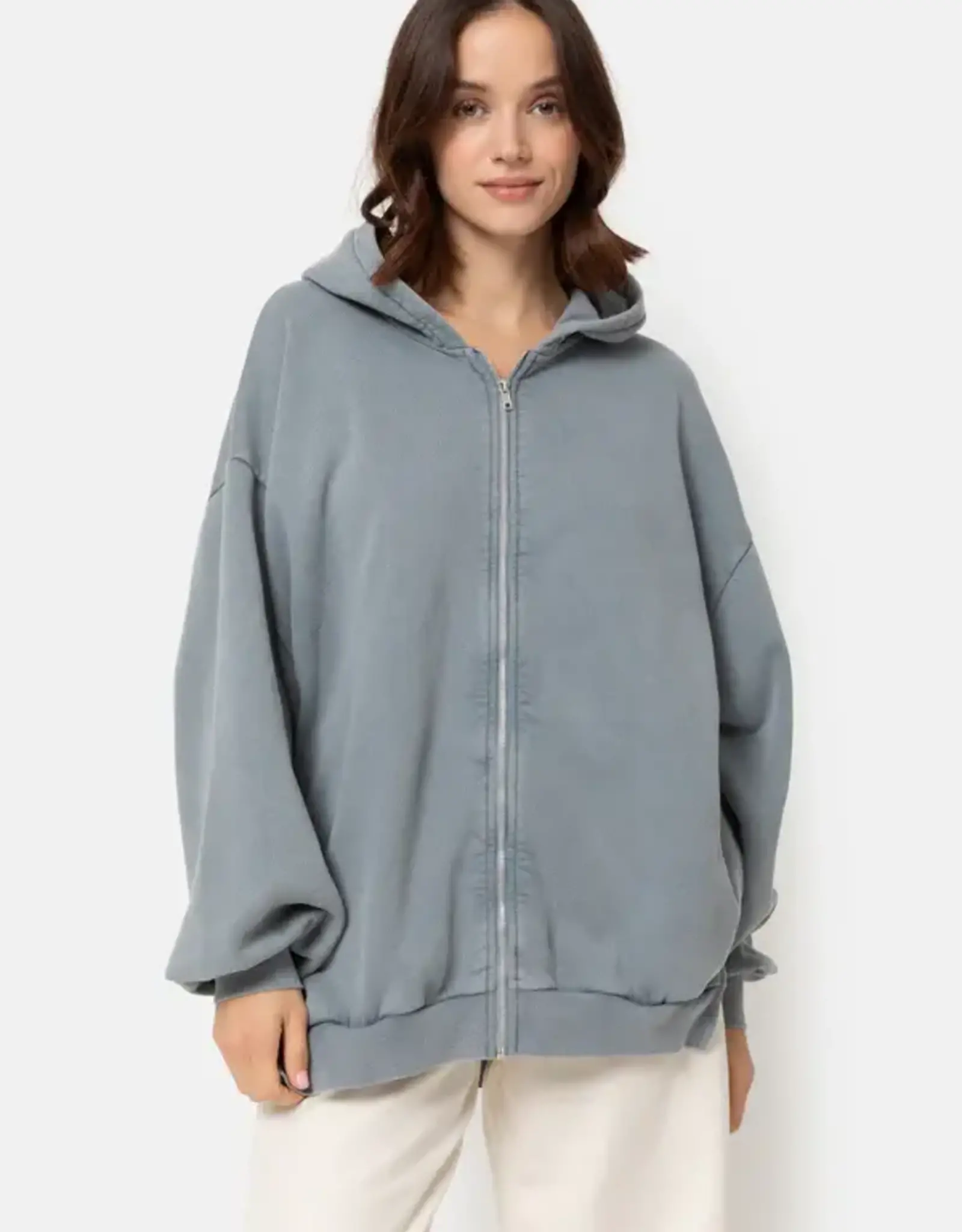 Âme Cooper Hoodie with zip Vintage Grey