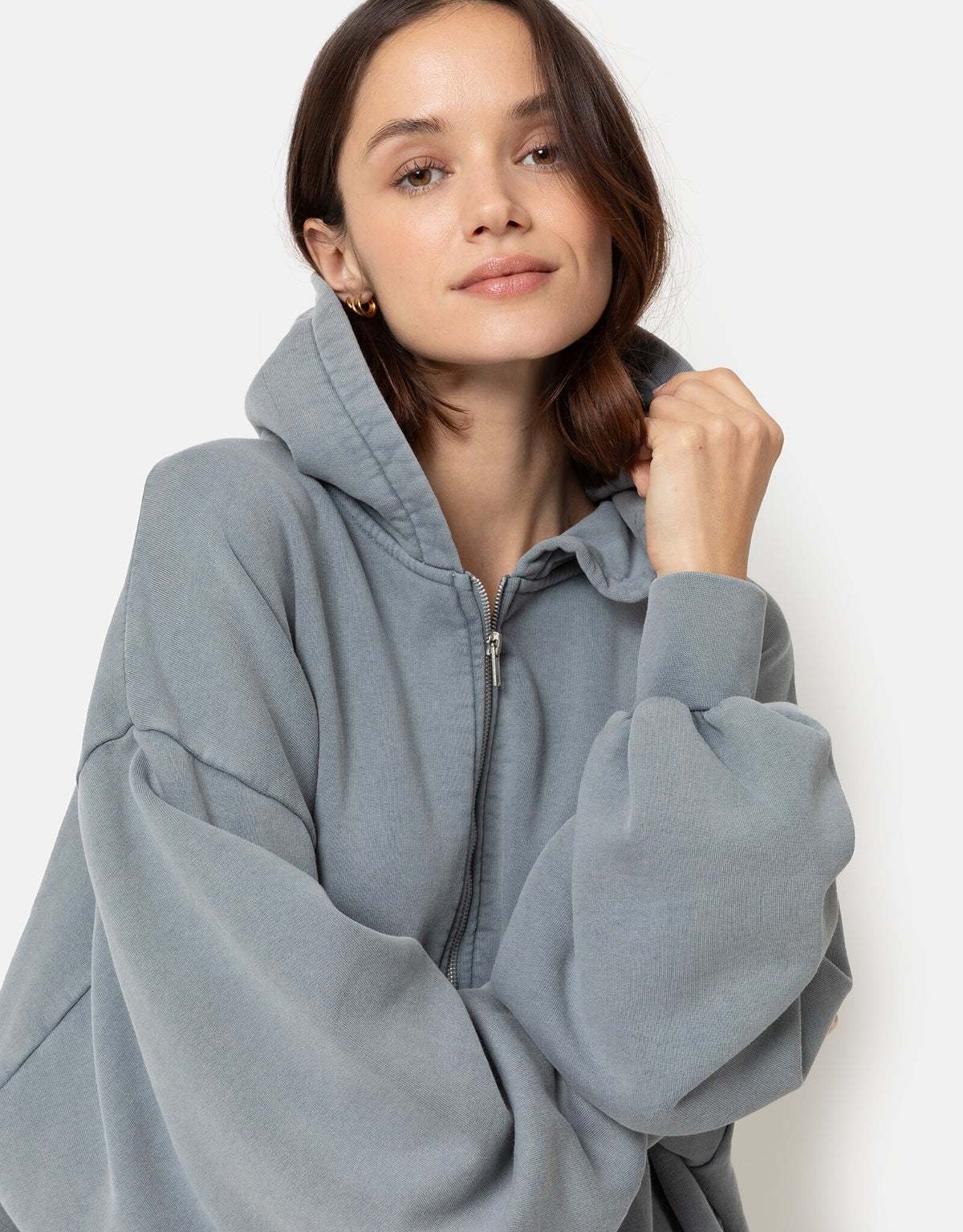 Âme Cooper Hoodie with zip Vintage Grey