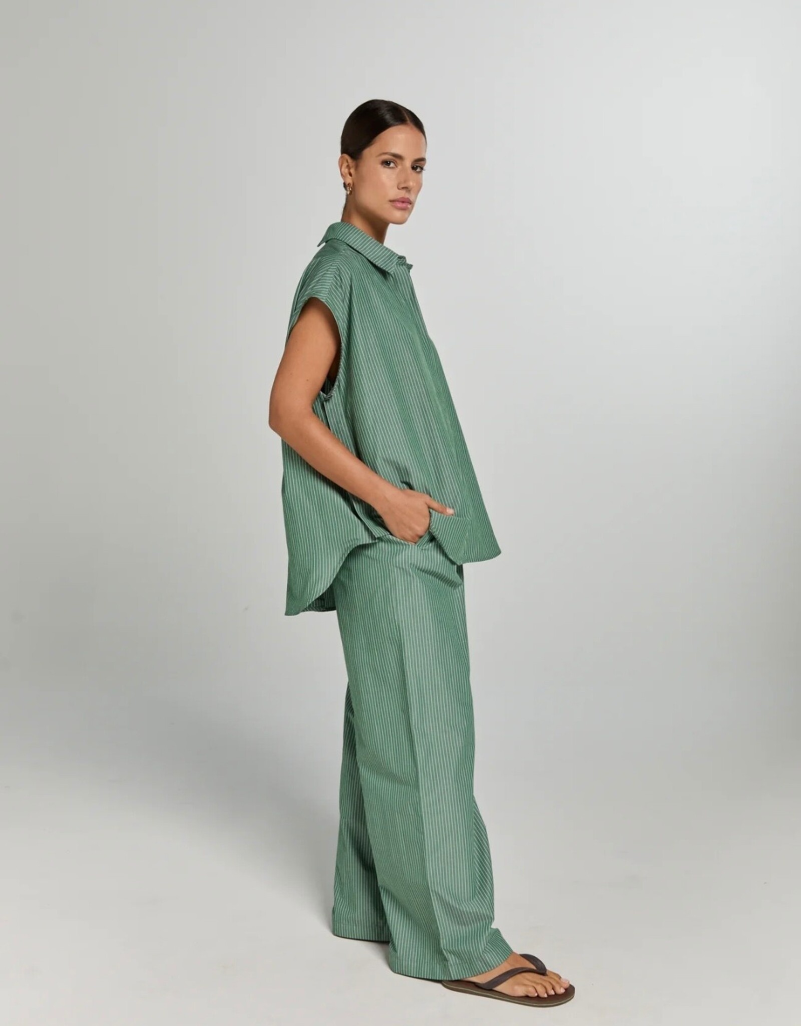 Liv The Label Alba Shirt Green White