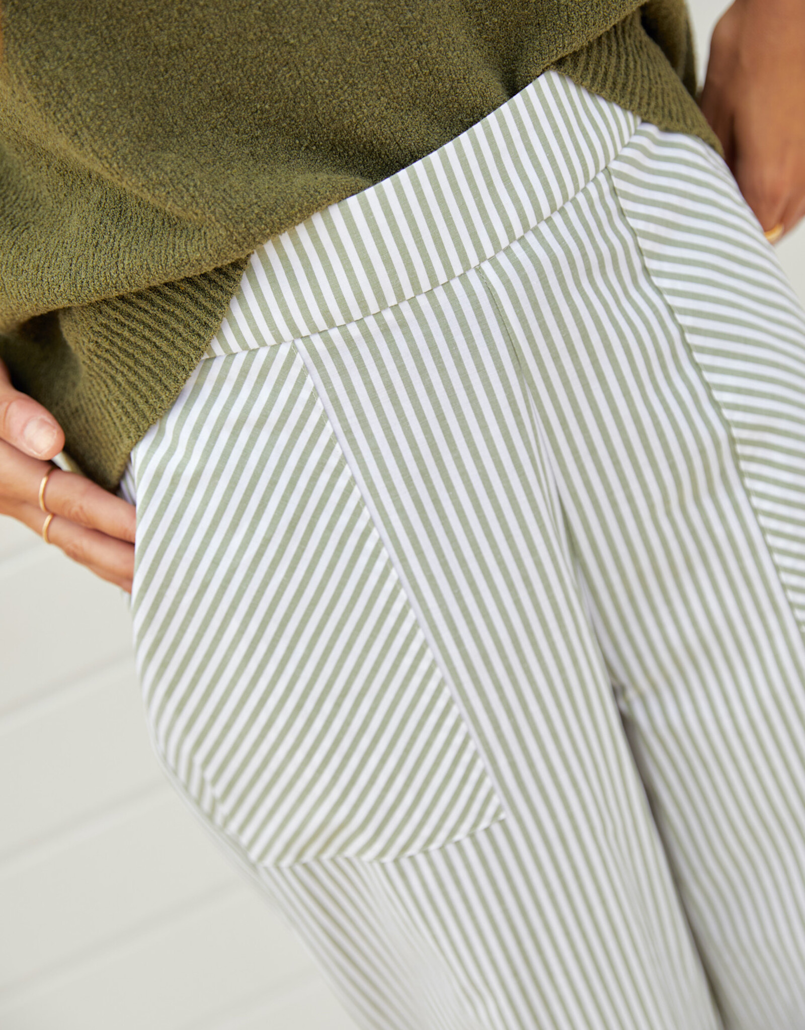 Studio Clique Piper Pants Green Striped