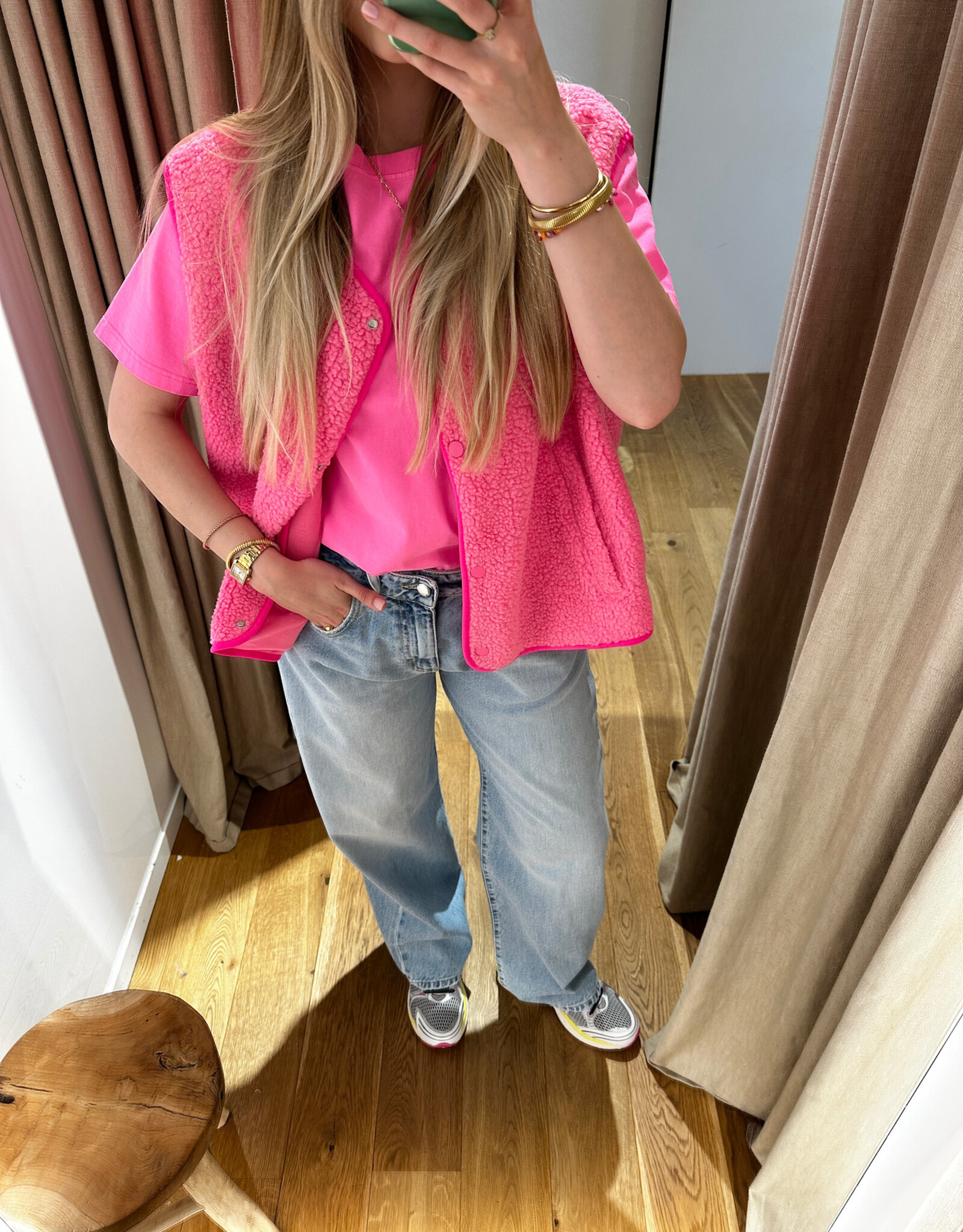 American Vintage Hoktown Sleeveless Teddy Pink Acid