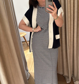 Collectors Club Diegotte Dress Ecru Navy