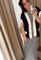 Collectors Club Diegotte Dress Ecru Navy