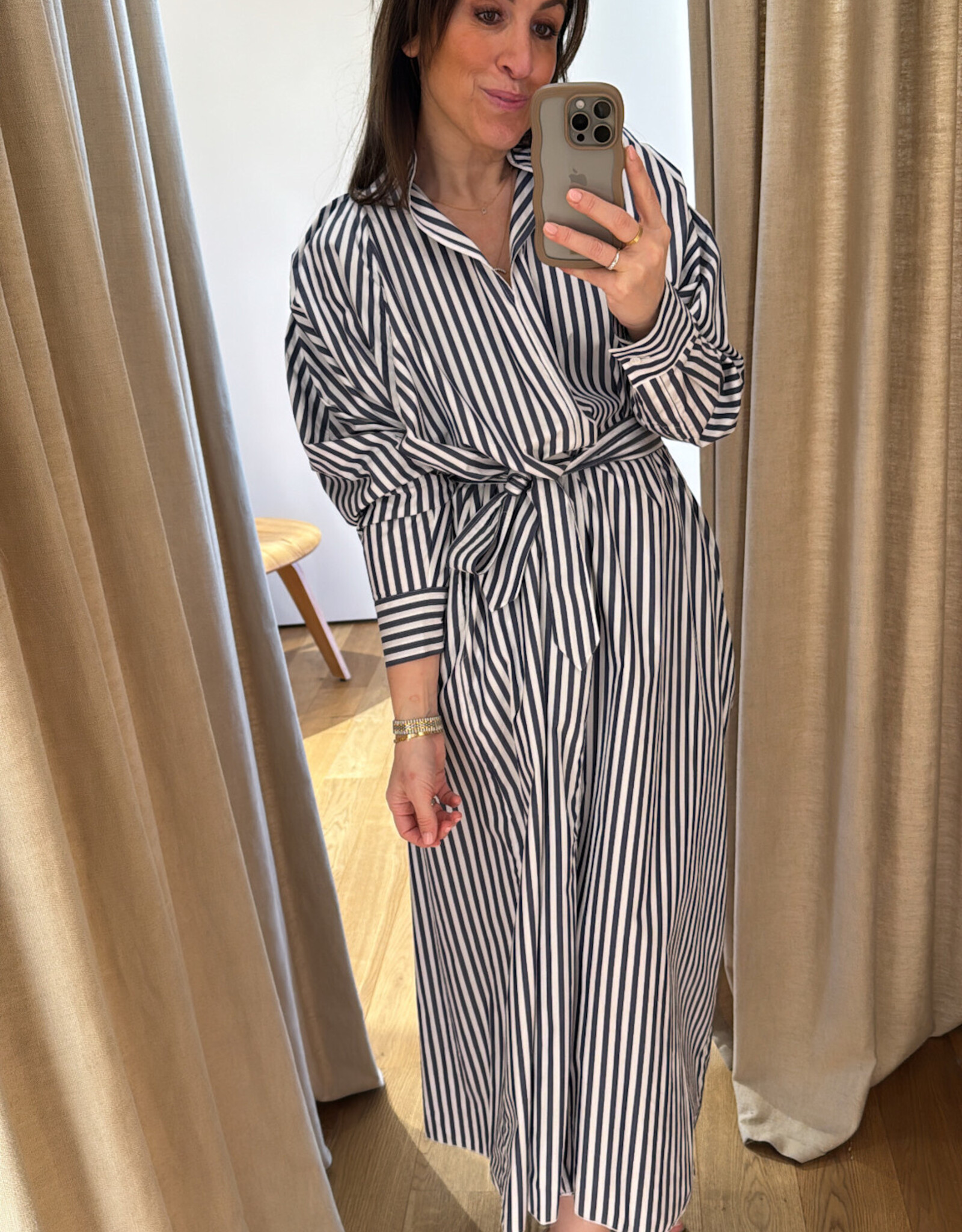 Collectors Club Donnie Dress Wide Blue Stripes