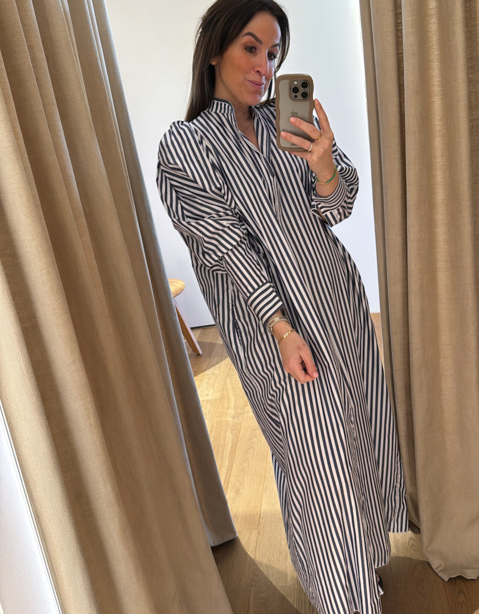 Collectors Club Donnie Dress Wide Blue Stripes