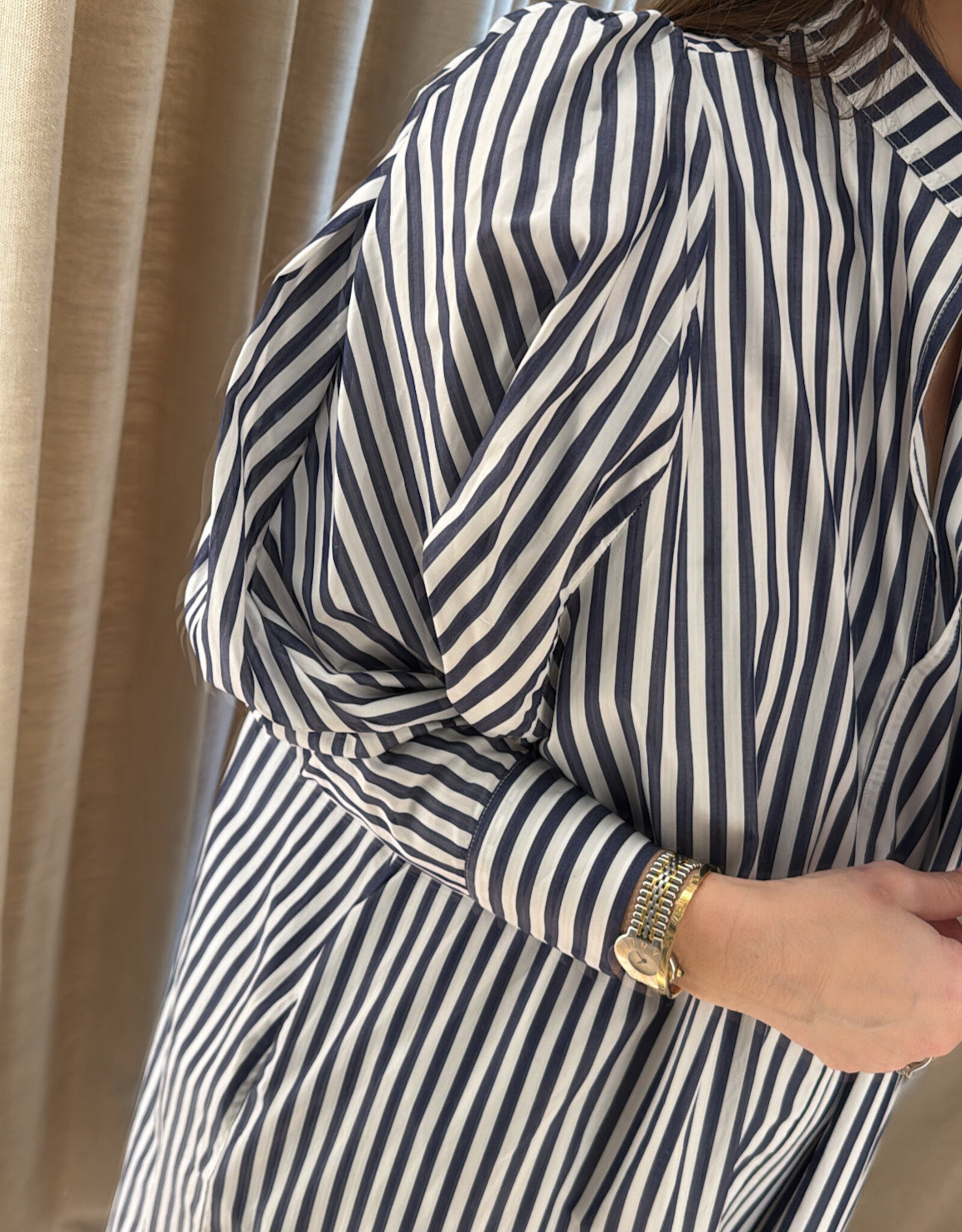 Collectors Club Donnie Dress Wide Blue Stripes