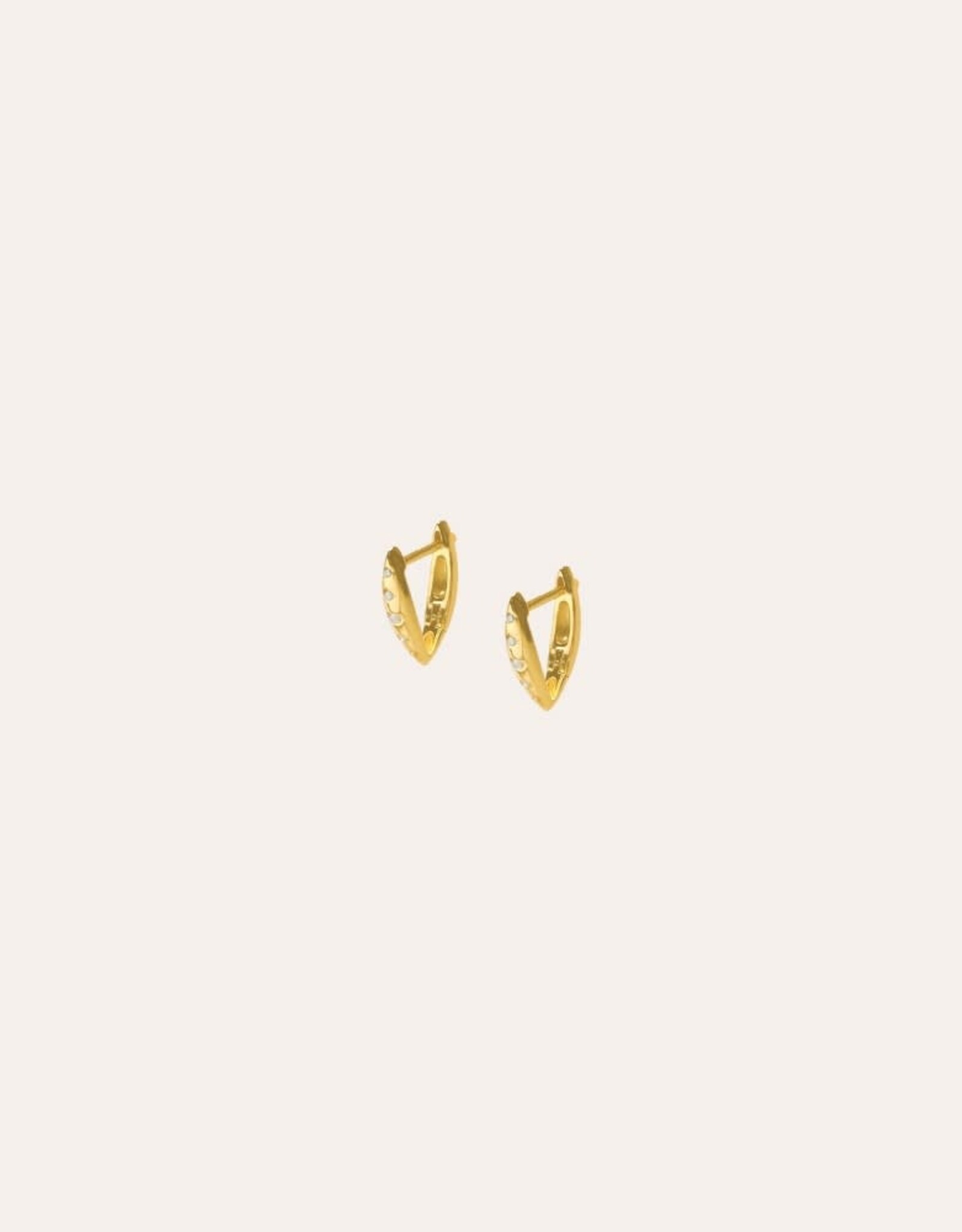 TamCode Berna Strass Earring Gold 16 mm per stuk