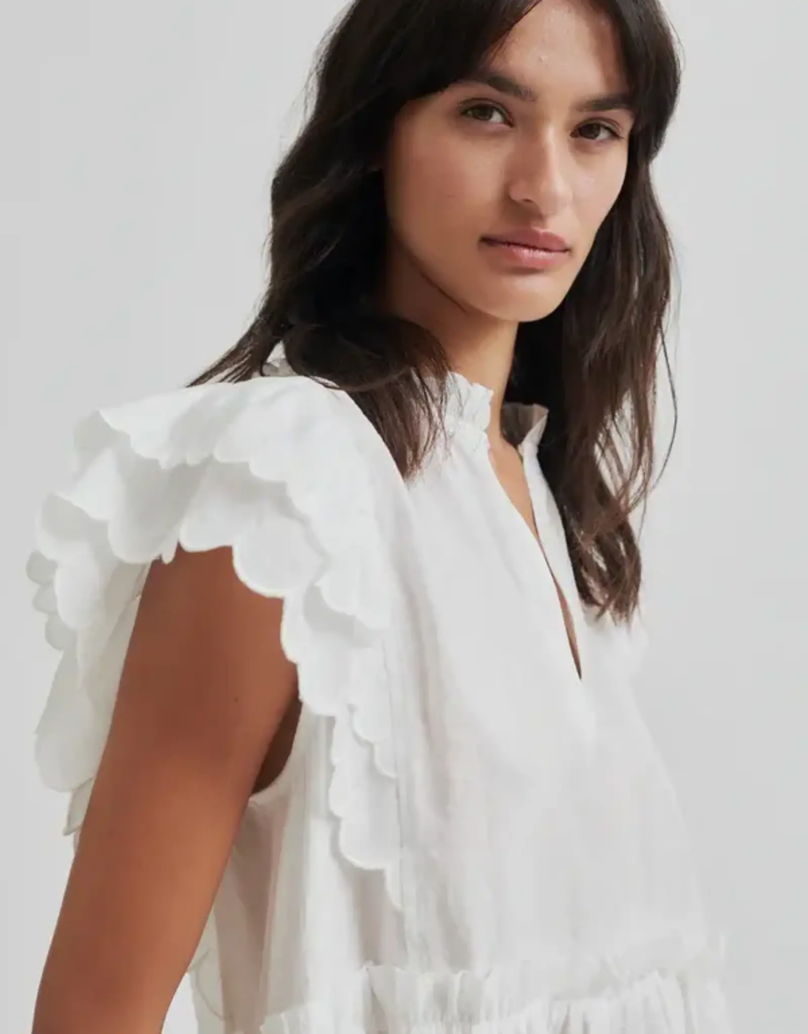 Second Female Terra Frill Top White