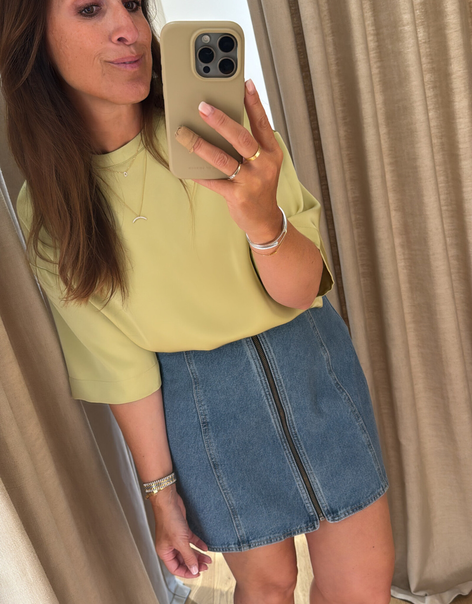 Edited Seetha Denim Skirt Mid Blue