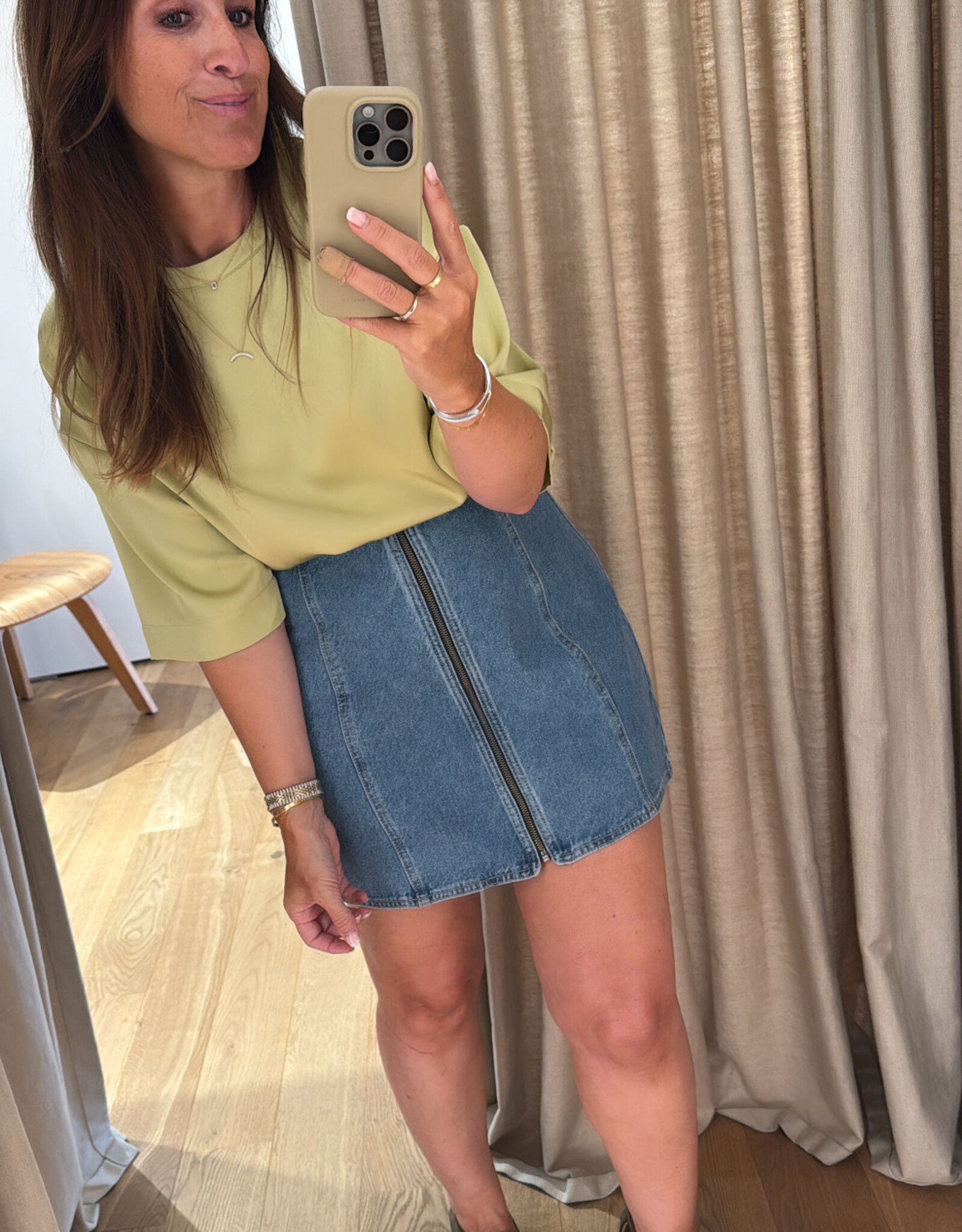 Edited Seetha Denim Skirt Mid Blue