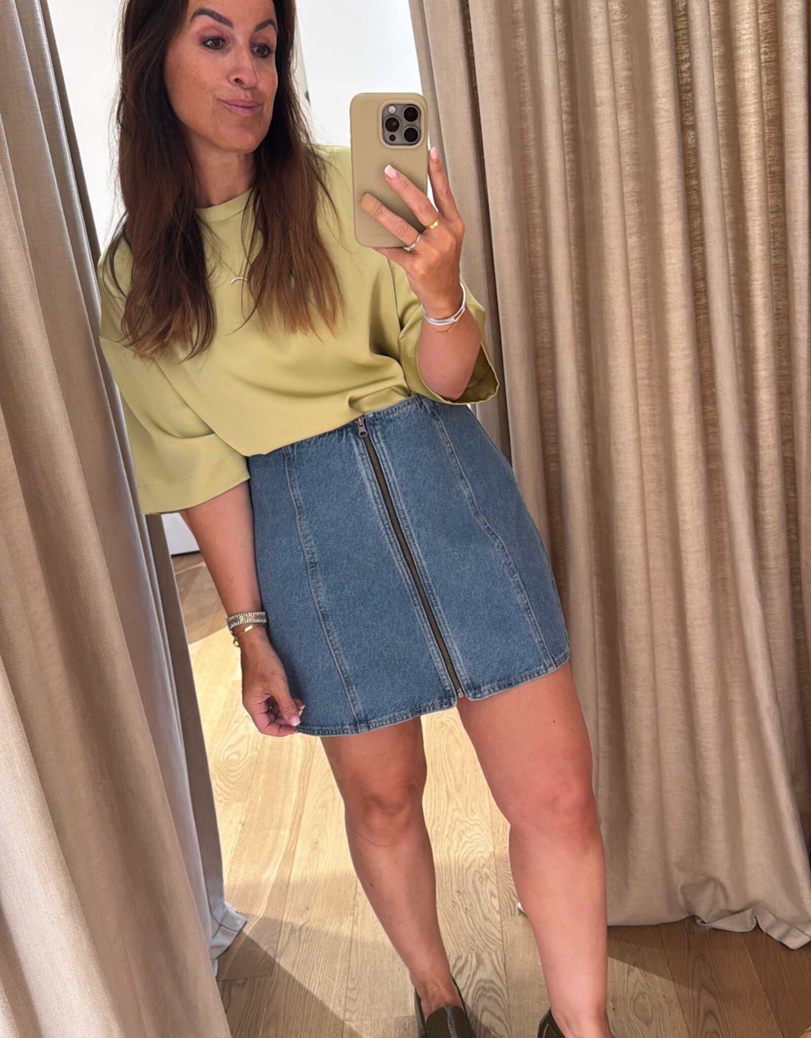 Edited Seetha Denim Skirt Mid Blue