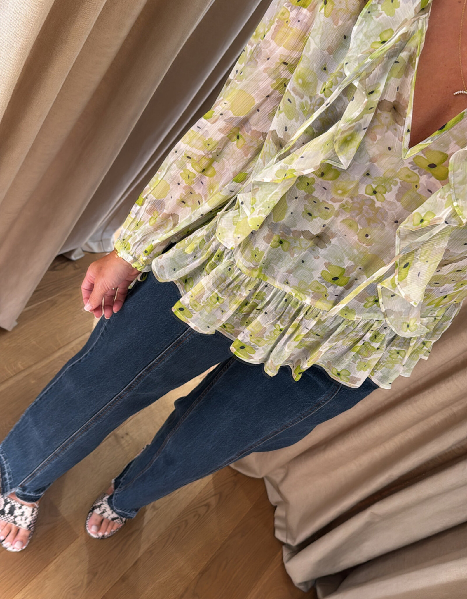 Baum und Pferdgarten Mikaela Blouse Sunny Lime Flower