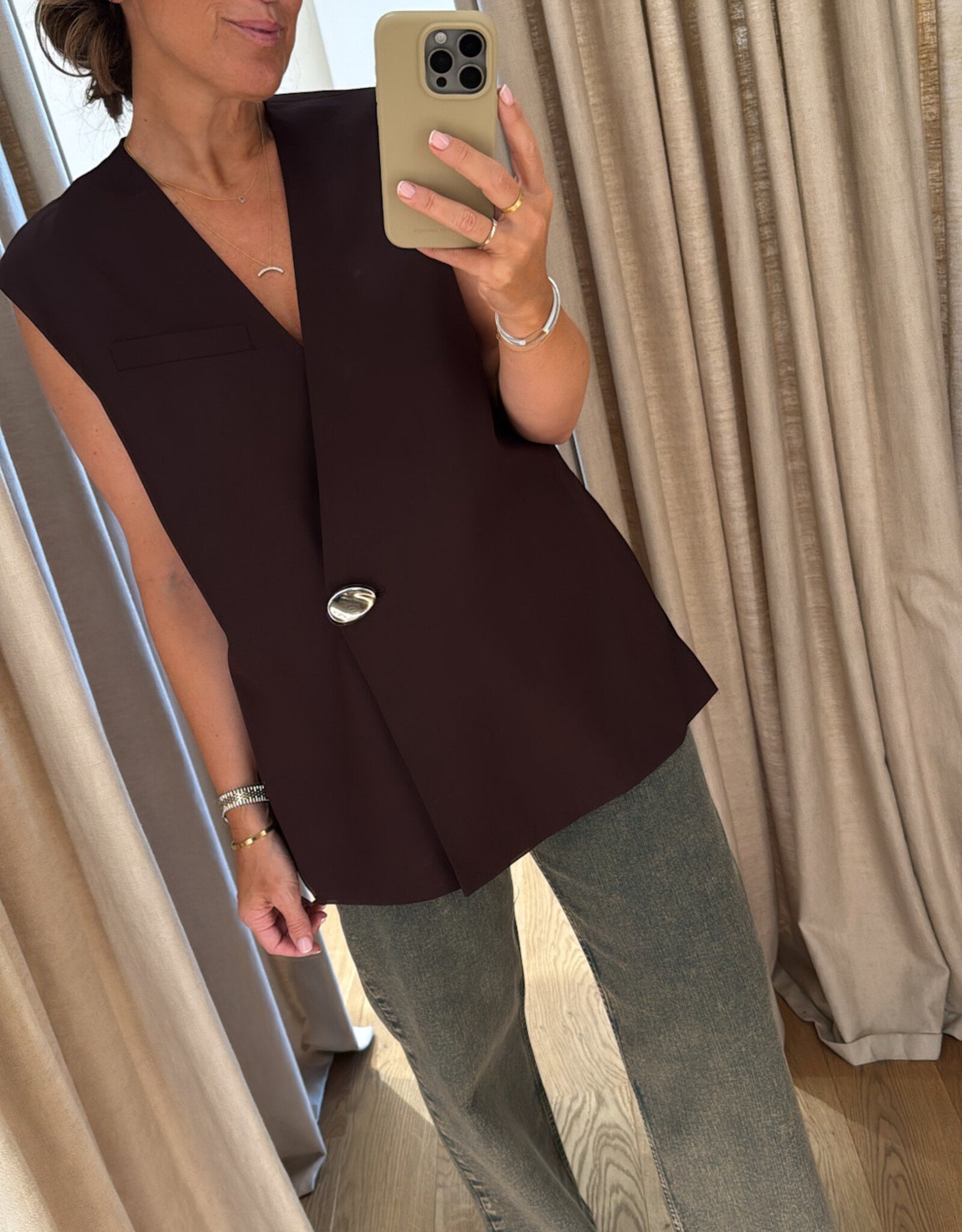 DAY Francine Vest Chocolate Plum