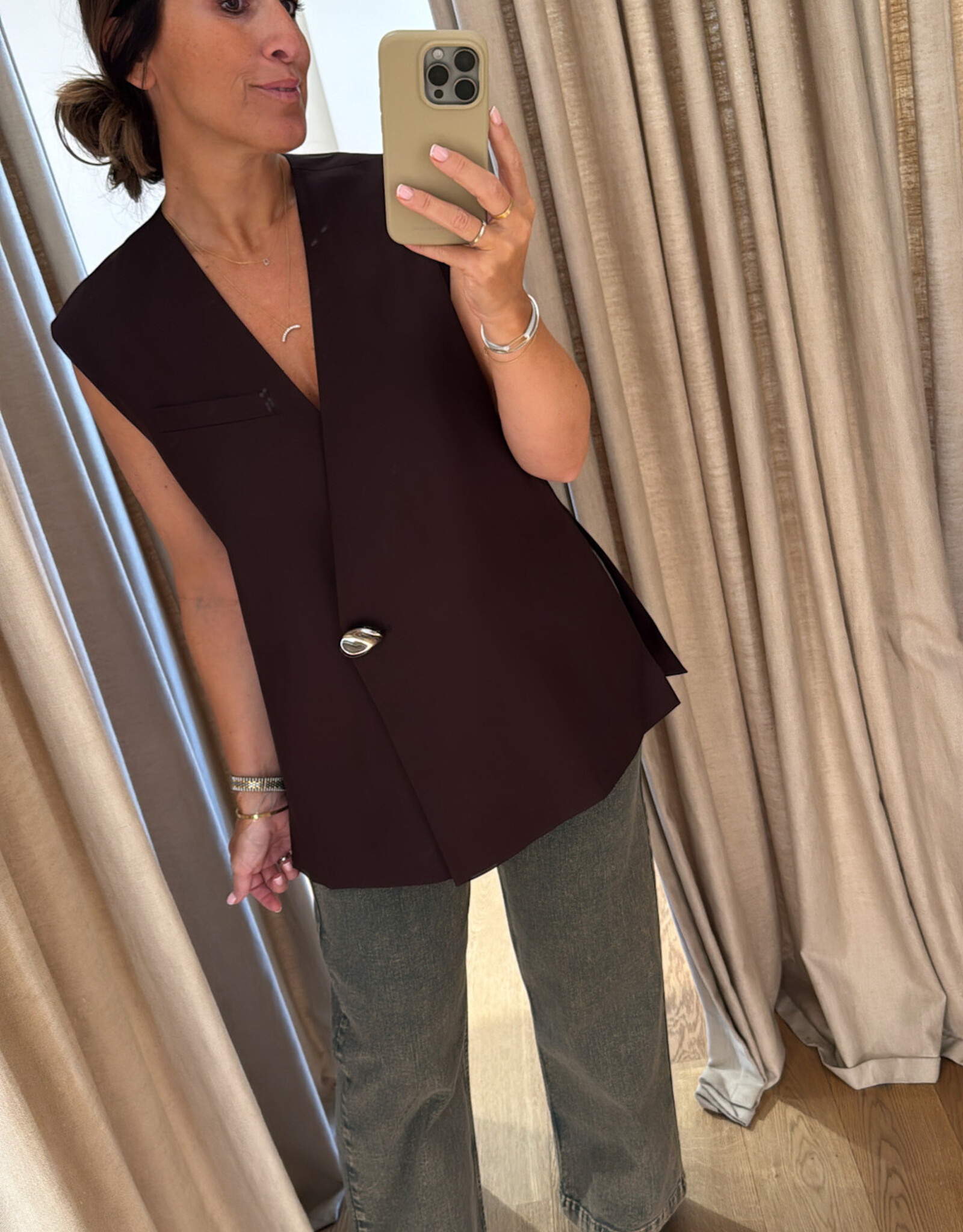 DAY Francine Vest Chocolate Plum