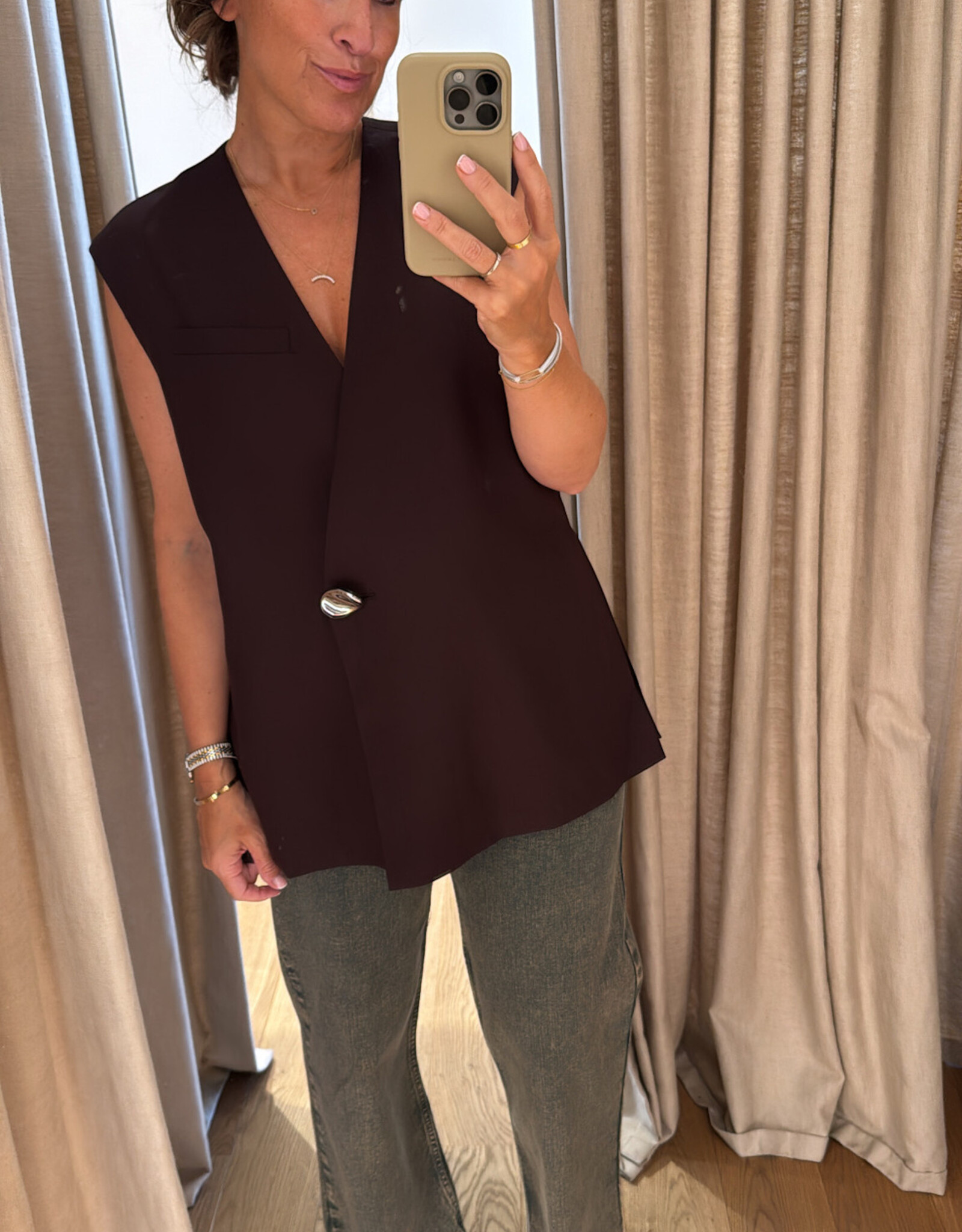 DAY Francine Vest Chocolate Plum