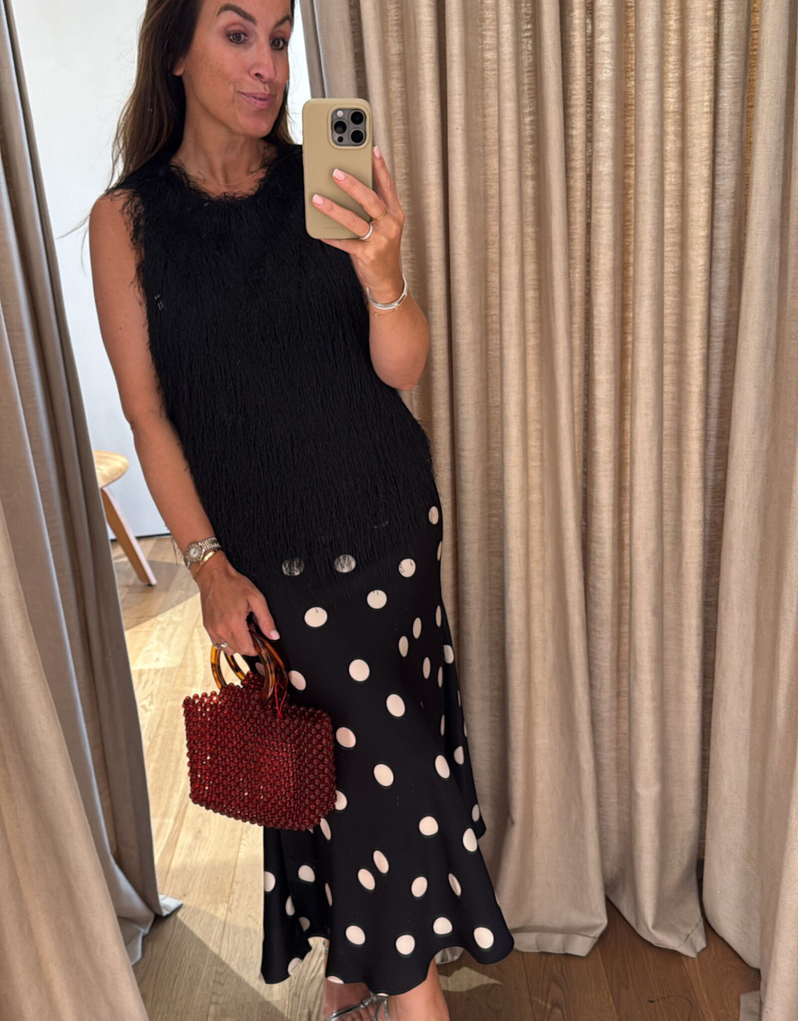 Cras Maidencras Skirt Black White Dot