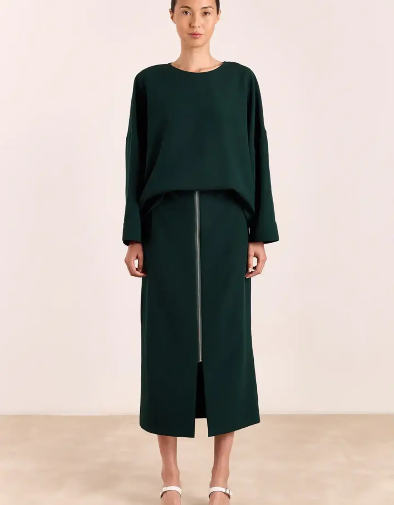 Studio Clique Andre Skirt Front Zipper Pine Green