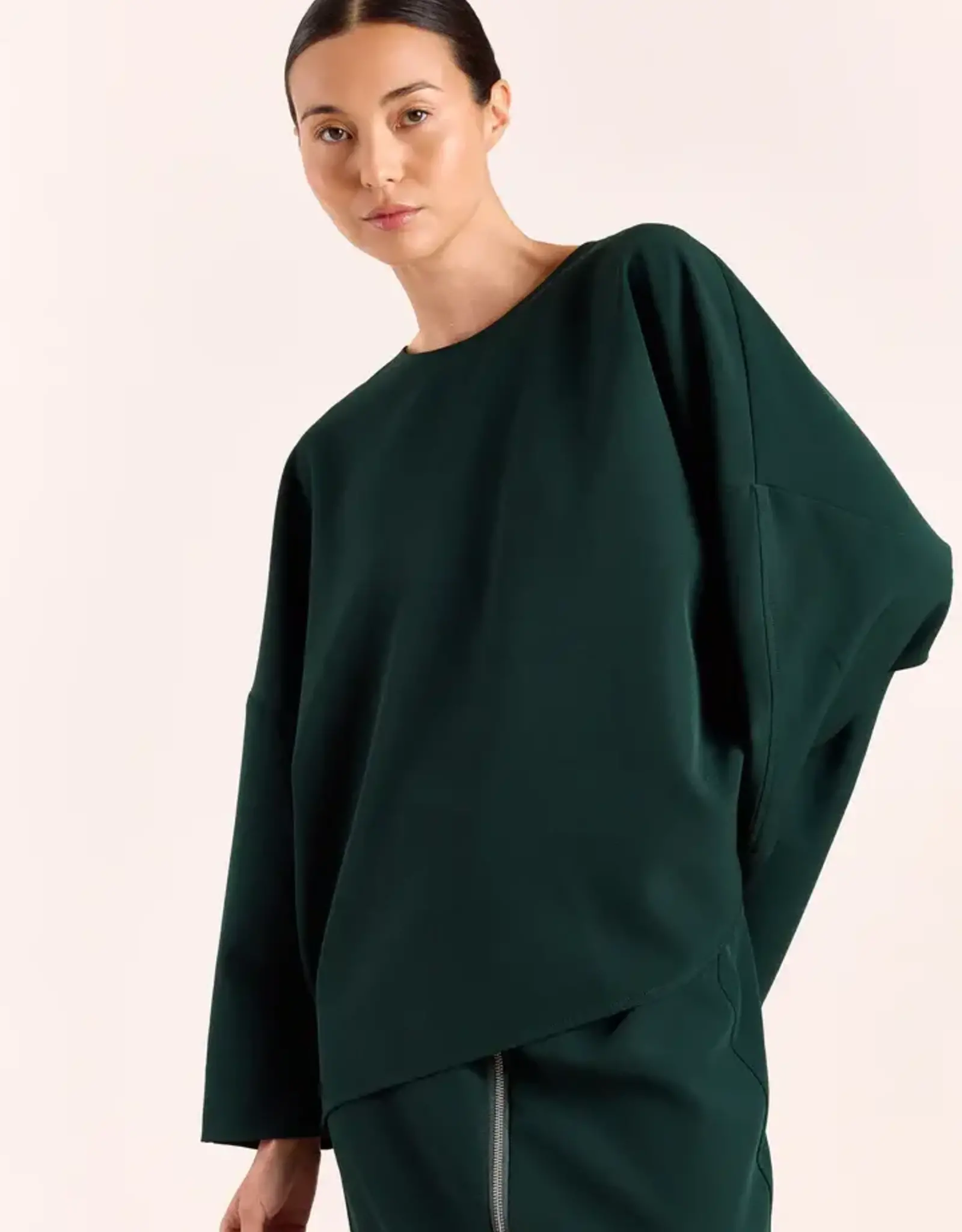Studio Clique Rapha Blouse Back Zipper Pine Green