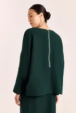 Studio Clique Rapha Blouse Back Zipper Pine Green