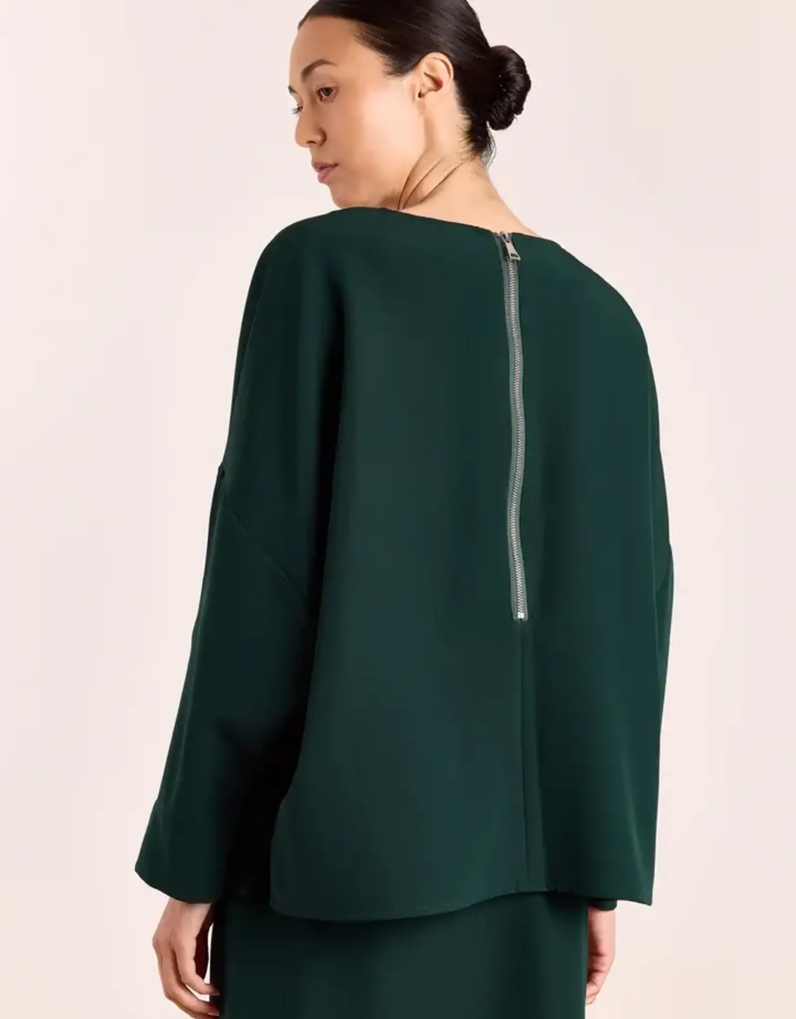 Studio Clique Rapha Blouse Back Zipper Pine Green