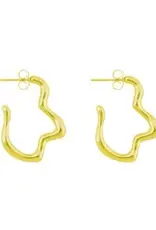 Bandhu Dent Earring Thin Gold per stuk