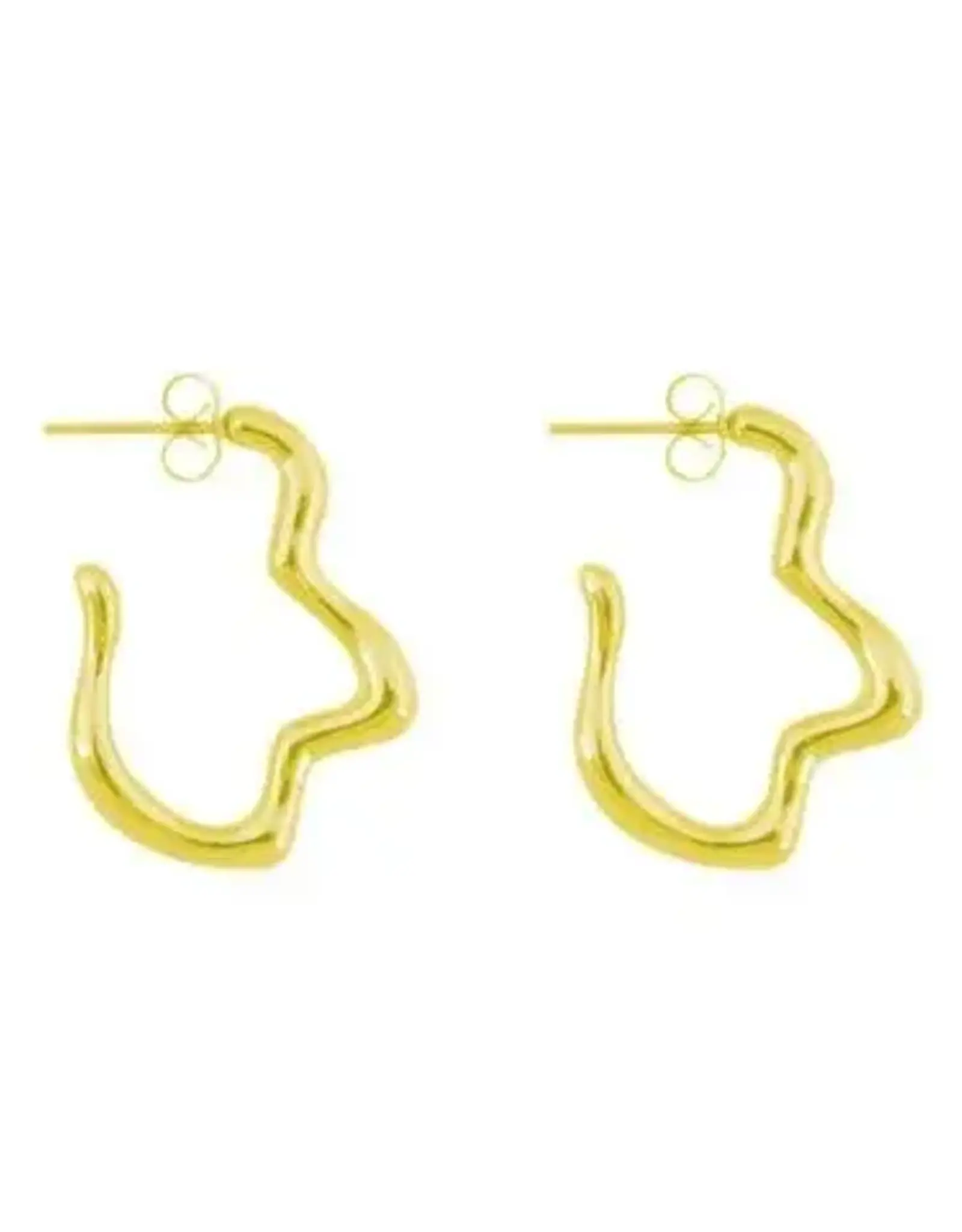 Bandhu Dent Earring Thin Gold per stuk