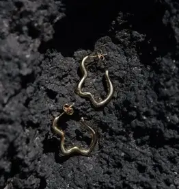 Bandhu Dent Earring Thin Gold per stuk