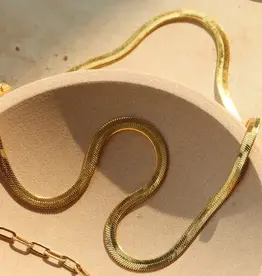 Lulu Snake Necklace Gold