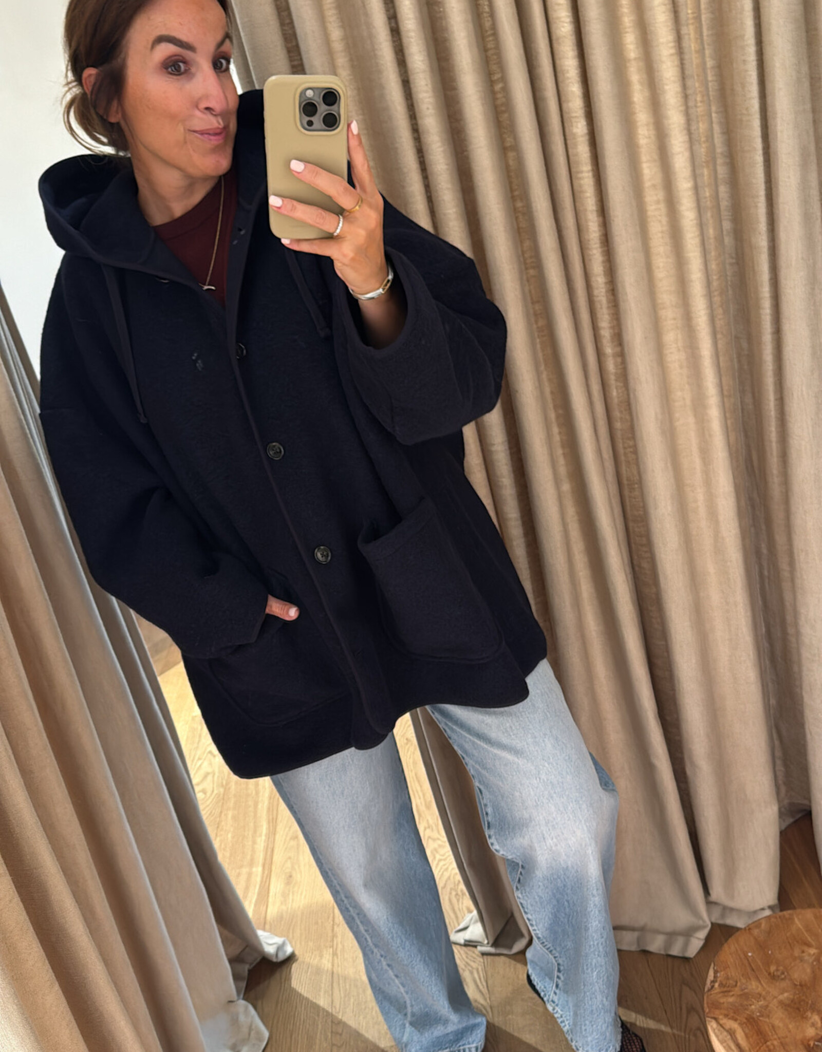 Âme Kenji Wool Jacket Navy One Size