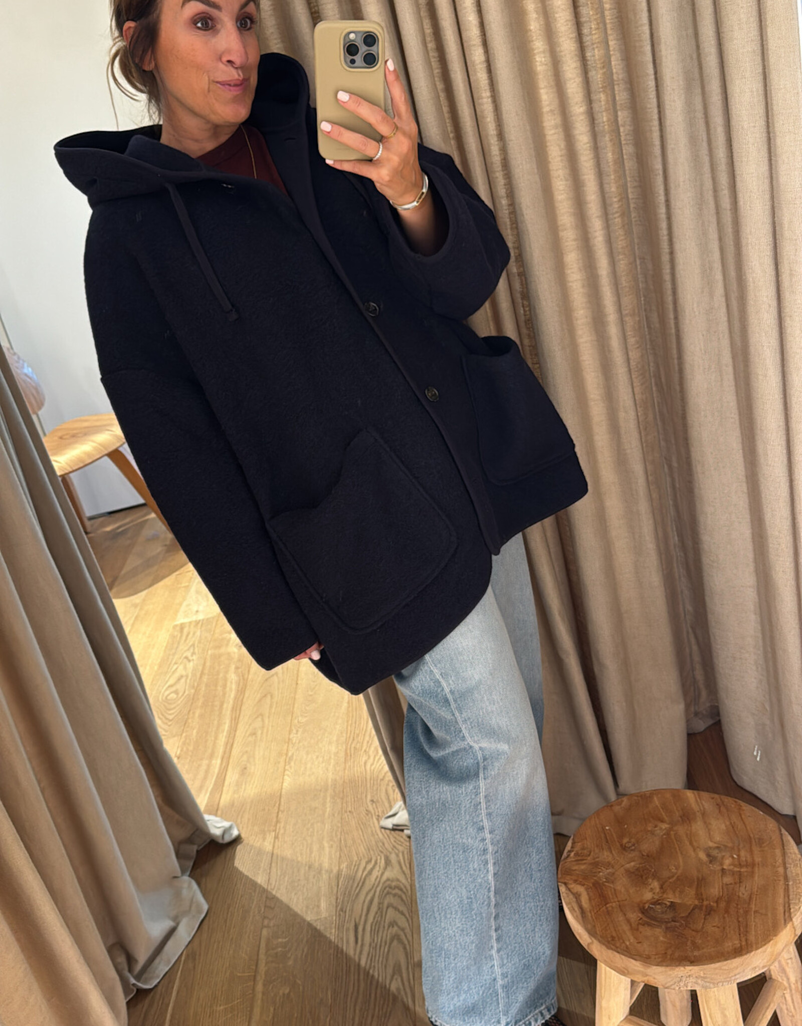 Âme Kenji Wool Jacket Navy One Size